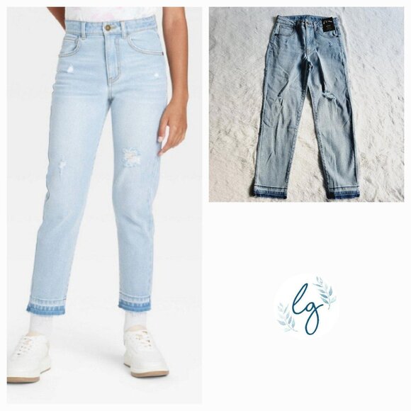 Art Class Girls' High-Rise Girlfriend Jeans (size: 12) 4KIDP-BN - Picture 1 of 5